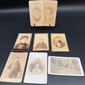 Lot‎ of 9 Antique Photographs CDVs and Mounted Portraits 1860s to Early 1900s